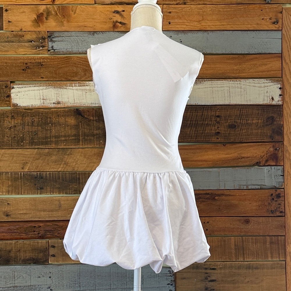NWT AQUA Ponte Mock Neck Bubble Mini Dress - Picture 6 of 7
